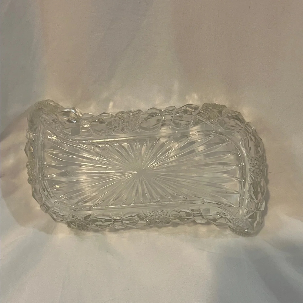 Vintage Cut Crystal Relish Dish